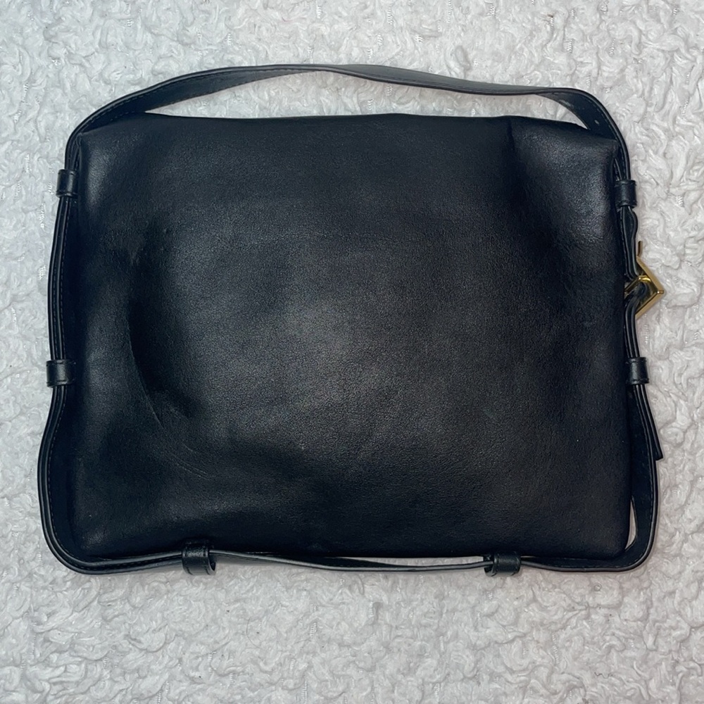 Bottega Veneta Leather Cradle Flap Small Shoulder Hand Bag Purse in Black - Picture 10 of 17